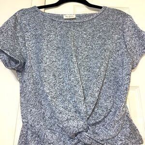Tie front short sleeve top